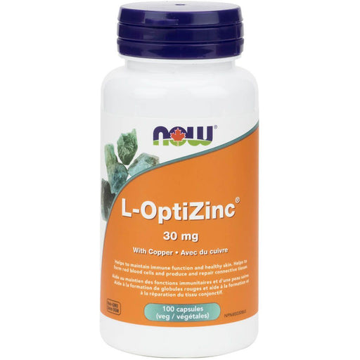NOW L-Opti Zinc 30mg + Copper 100 veggie capsules