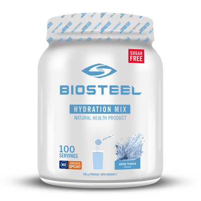 BioSteel Hydration White Freeze 700 grams. 100 Servings For Energy, Hydration and Electrolyte Replacement. Caffeine Free