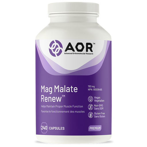 AOR Mag Malate Renew 240 capsules. For Fibromyalgia & Chronic Fatigue Syndrome