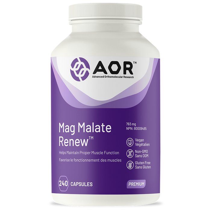 AOR Mag Malate Renew 240 capsules. For Fibromyalgia & Chronic Fatigue Syndrome