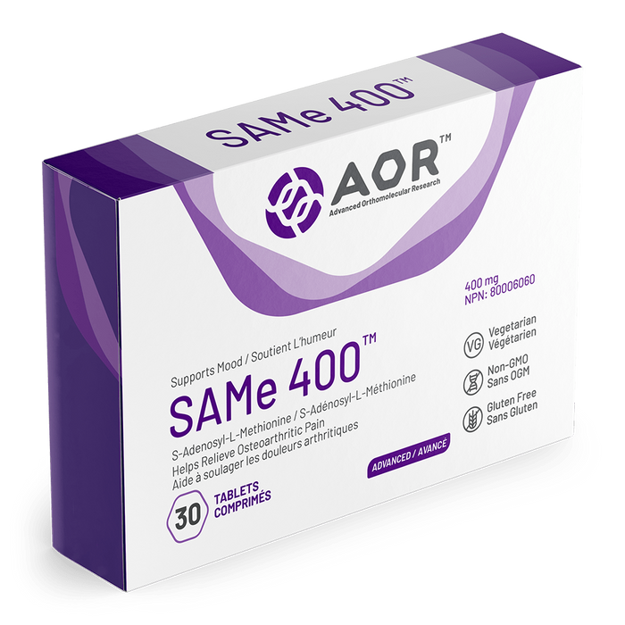 AOR SAMe 400 30 tablets. For Mood and Osteoarthritis