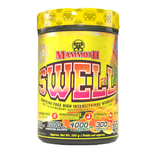 Mammoth Swell Tropical Fruit Blast 30 Servings. Caffeine Free Pre Workout