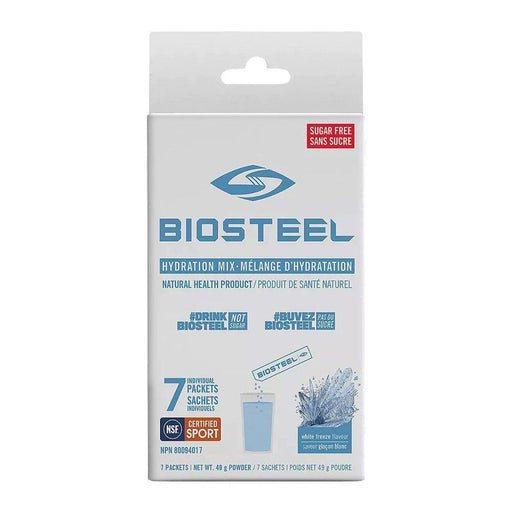 BioSteel Hydration White Freeze Pack of 7. For Energy, Hydration and Electrolyte Replacement. Caffeine Free