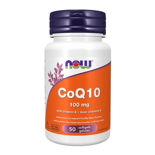 NOW CoQ10 with Vitamin E 100mg 50 Capsules