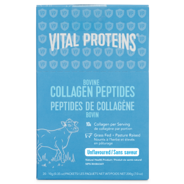 Vital Protein Collagen Peptides Unflavoured Sticks 10 grams. Box of 20 sticks