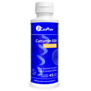 CanPrev Curcumin 100 Liposomal 225ml. Peach flavour