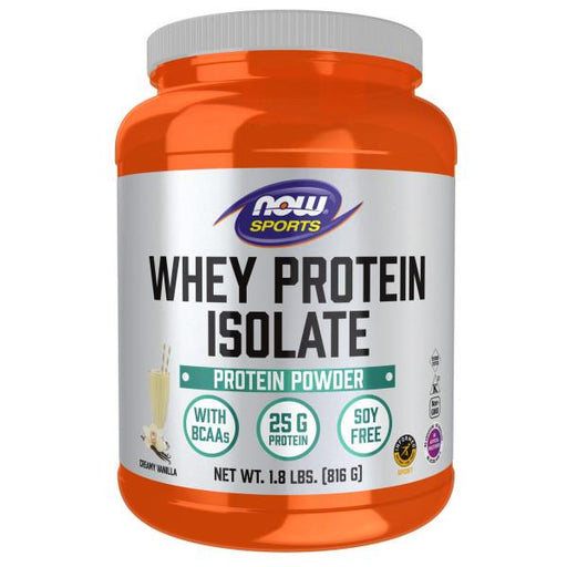 NOW Whey Protein Isolate Creamy Vanilla 816 grams.  Sweetened with Xylitol & Stevia