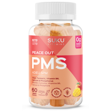 SUKU Vitamins Peace Out PMS 60 Gummies. Premenstrual Symptom Relief