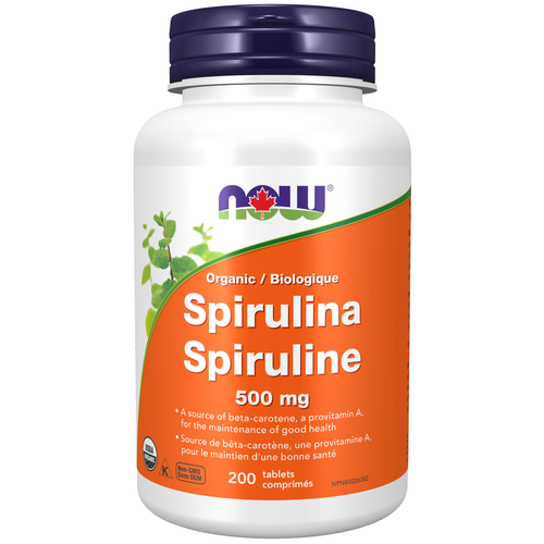 NOW Spirulina Organic 500mg 200 tablets