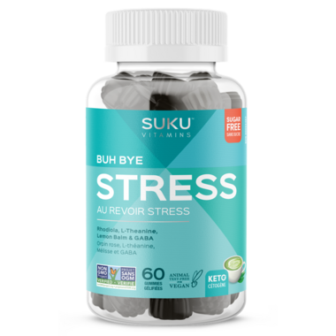 SUKU Vitamins Buh Bye Stress 60 Gummies. Helps Temporarily Relieve Stress