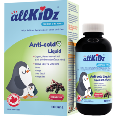 Allkidz Naturals Anti-Cold Liquid 100 ml. Organic Elderberry Syrup for Children