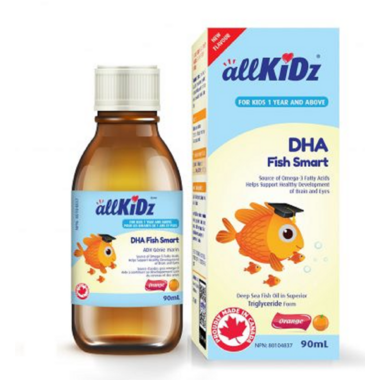 Allkidz DHA Fish Smart 90ml. For Childrens Brain and Vision Health