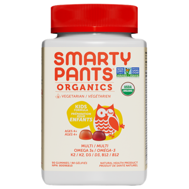 Smarty Pants Organic Kids Multivitamin + Omega 3 90 Gummies. Vegetarian