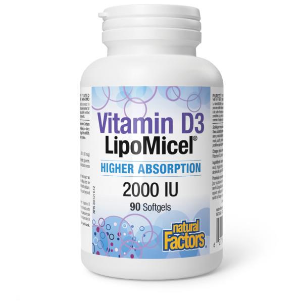 Natural Factors Vitamin D LipoMicel 2000IU 90 softgels