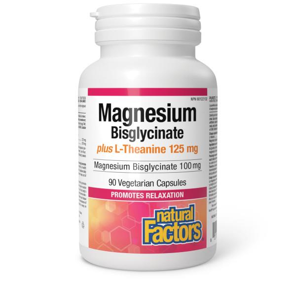 Natural Factors Magnesium Bisglycinate 100mg plus L-Theanine 125mg