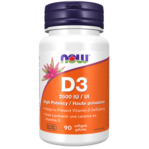 NOW Vitamin D3 2500IU 90 capsules