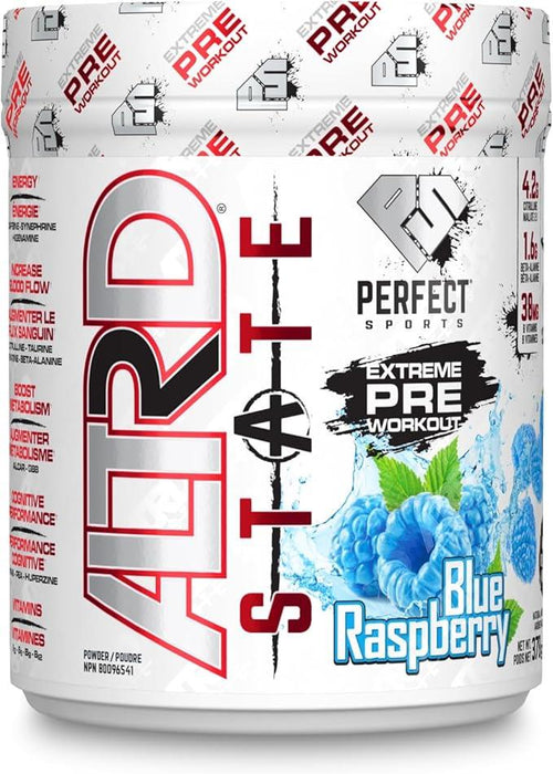 Perfect Sports ALTRD STATE Preworkout Blue Raspberry 378g. 40 Servings