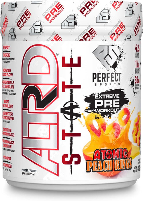 Perfect Sports ALTRD STATE Preworkout Atomic Peach Rings 378g. 40 Servings