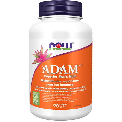 NOW ADAM Men's Superior Multivitamin 90 softgels. Iron Free