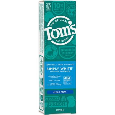 Tom's of Maine Toothpaste Simply White 85ml. Fluoride Free