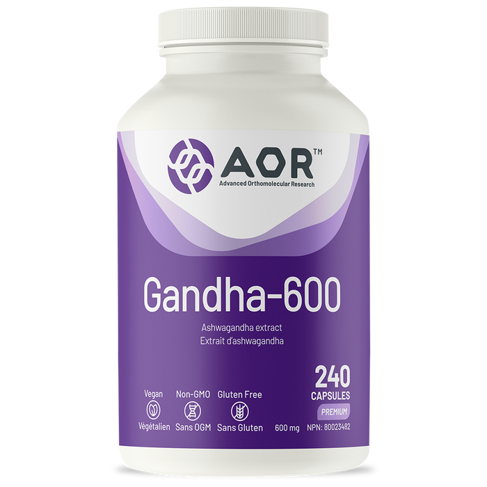 AOR Gandha 600 240capsules. Ashwagandha extract. For Stress & Energy