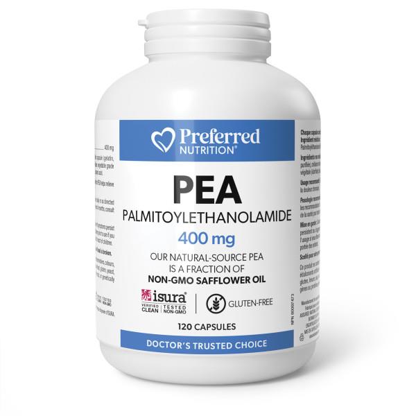 Preffered Nutrition PEA 400 120 capsules. For Chronic Pain