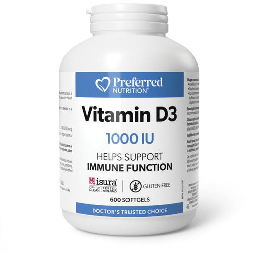 Preferred Nutrtion Vitamin D 1000IU 600 softgels