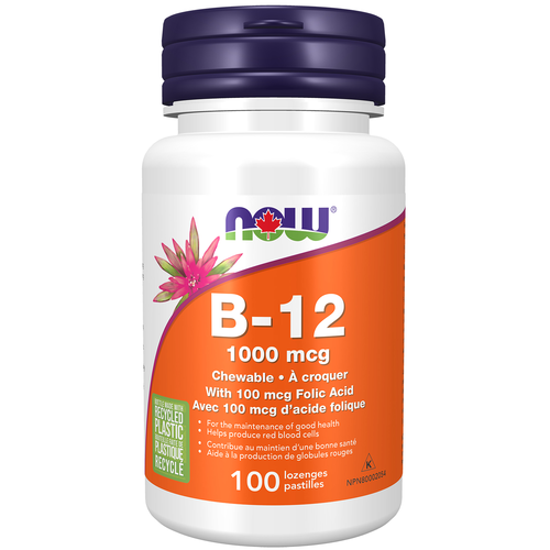 NOW B 12 1000mcg + Folic Acid 100mcg 100 lozenges