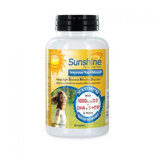 Nulife Sunshine in a Bottle 60 Caplets. Helps to Improve Mood.