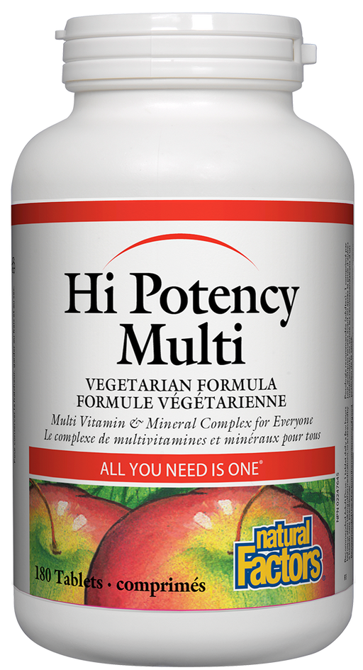 Natural Factors Hi Potency Vegetarian Multi Formula 180 tablets