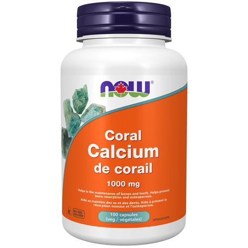 NOW Coral Calcium 1000mg 100 Veggie Capsules