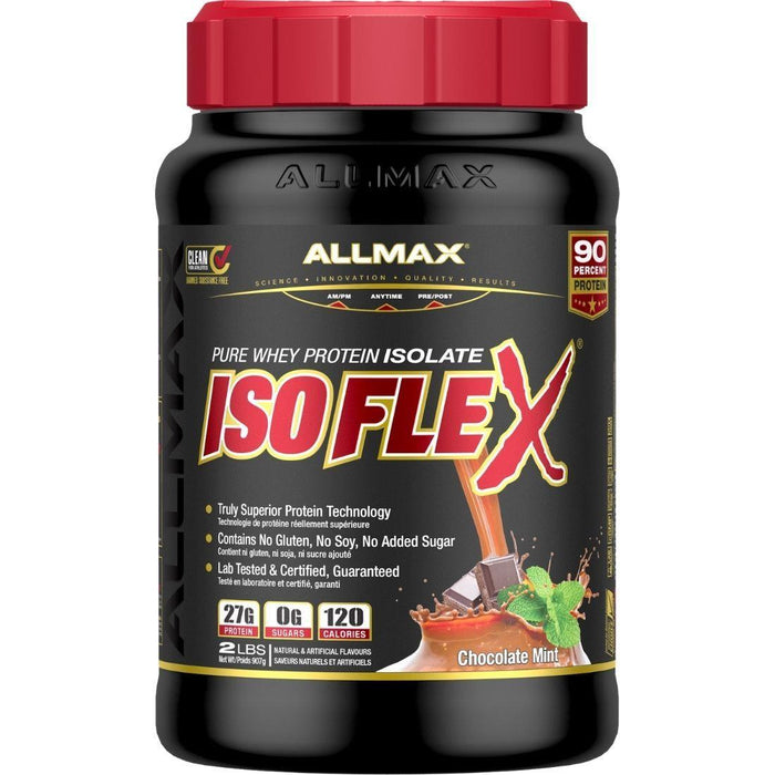 Allmax Isoflex Chocolate Mint  908gram. 100% Whey Protein Isolate the Highest Grade of Protein