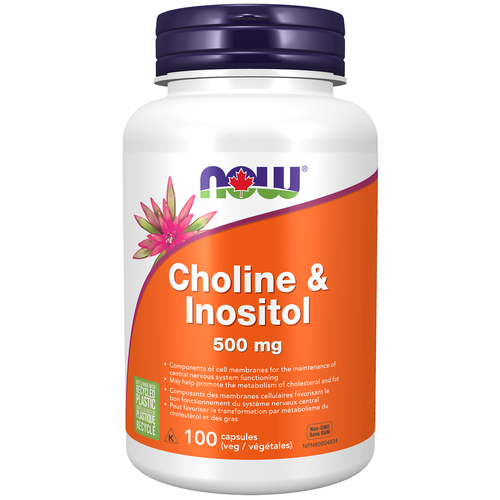 NOW Choline & Inositol 500mg 100 Veggie Capsules