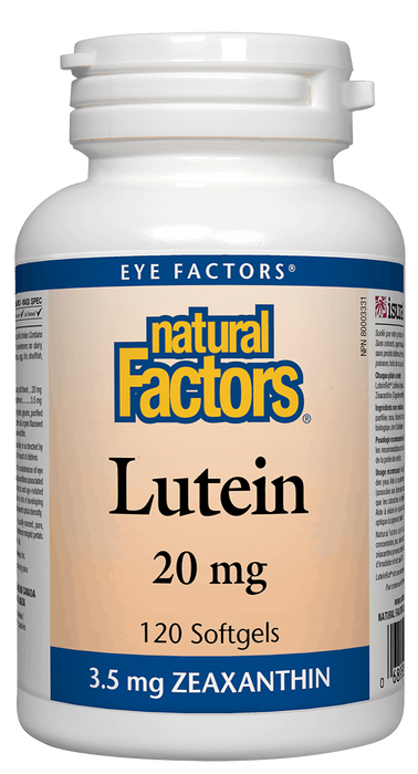 Natural Factors Lutein 20mg 120capsules. For Cataracts and Age-related Macular Degeneration