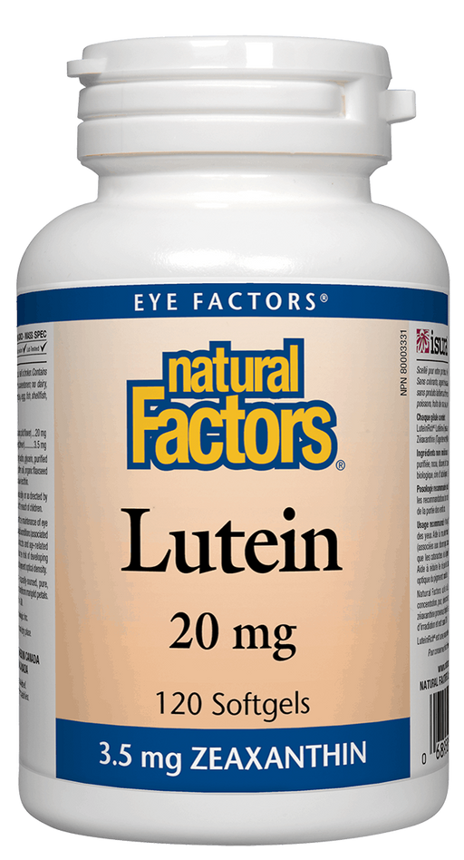 Natural Factors Lutein 20mg 120capsules. For Cataracts and Age-related Macular Degeneration