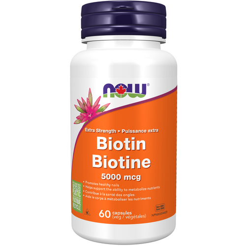 NOW Biotin 5000mcg 60 Veggie Capsules