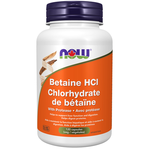 NOW Betaine HCL 120 Capsules