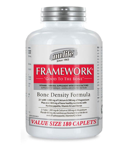 Nulife Framework 180 Caplets. For Osteoporosis and Improving Bone Density