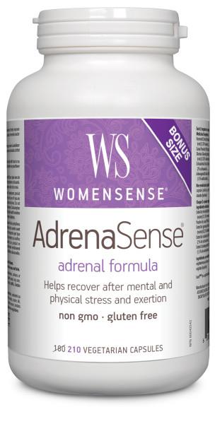 WomenSense AdrenaSense Supports Adrenals to help with Stress and promote uninterrupted Sleep. <B><font color="red"> Bonus Size 240 Capsules - 60 Capsules Free </B></font> </b>