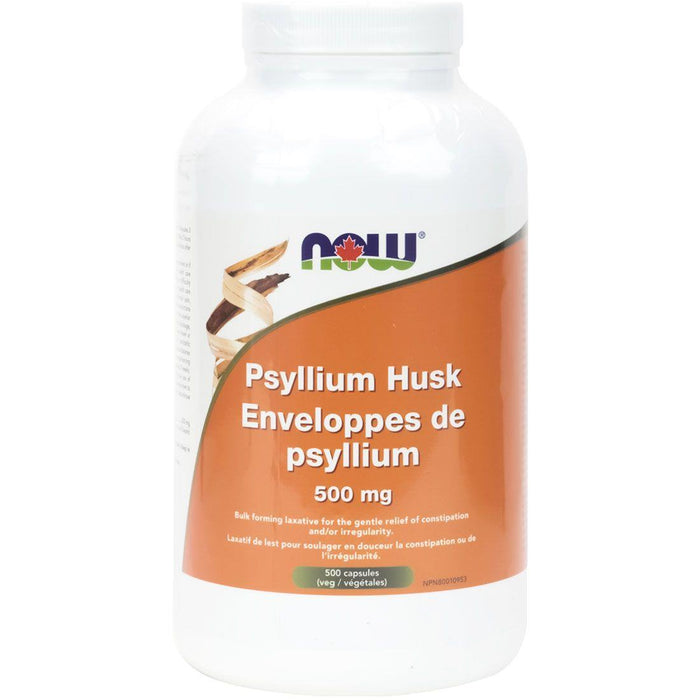 NOW Psyllium Husks 500mg 500 Veggie Capsules