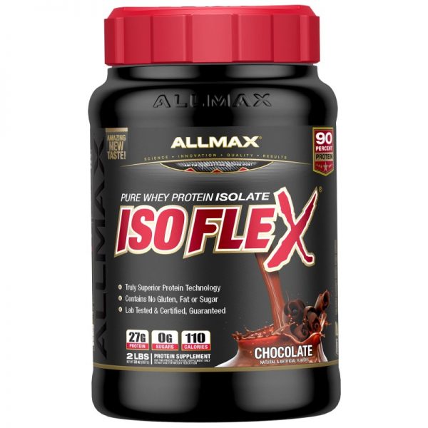 Allmax Isoflex Chocolate 908Grams. 100% Whey Protein Isolate the Highest Grade of Protein