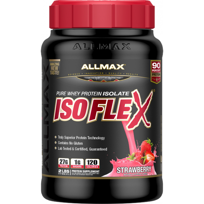 Allmax Isoflex Strawberry 908 Gram. 100% Whey Protein Isolate the Highest Grade of Protein