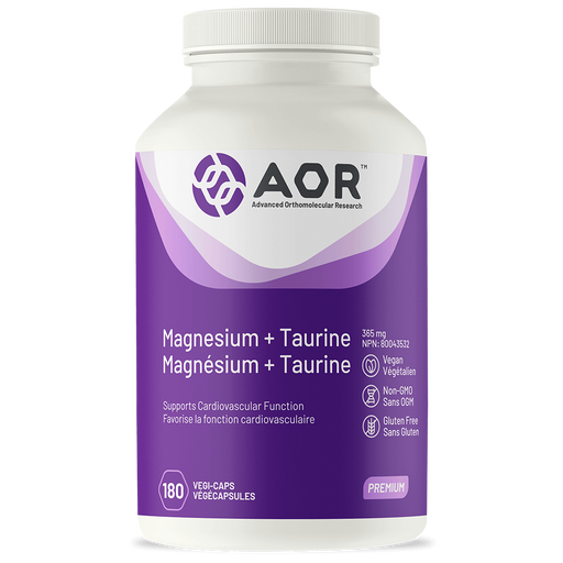 AOR Magnesium + Taurine 180capsules. For Heart Health & Blood Pressure
