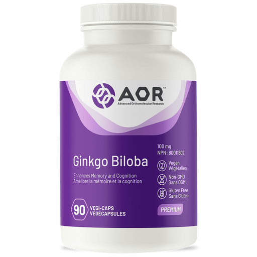 AOR Ginkgo Biloba 120mg 90capsules. For Memory & Cognitive Health