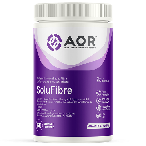 AOR SoluFibre powder. For Bowel Function and IBS