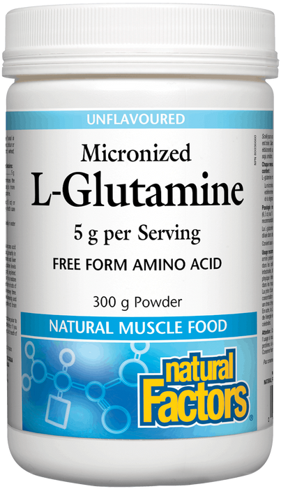 Natural Factors Glutamine Powder 300g. For Muscle Recovery, Immune Health and Digestion
