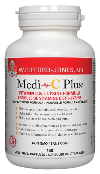 Gifford Jones Medi C Plus with Magnesium 150 Capsules. For Heart Health, Bone Health, Collagen and more