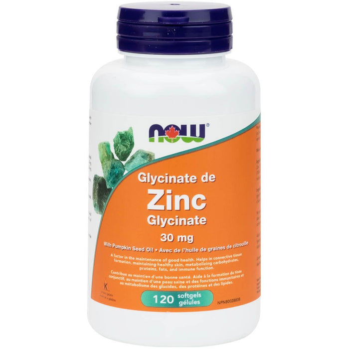 NOW Zinc Glycinate 30mg 120 Capsules | YourGoodHealth