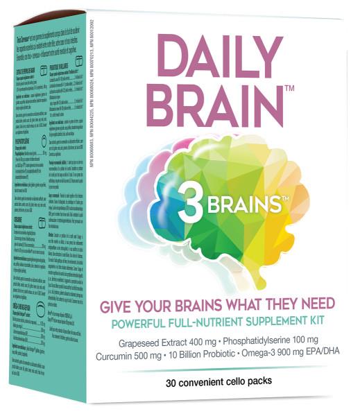 3 BRAINS Daily Brain.Supports Memory and Concentration