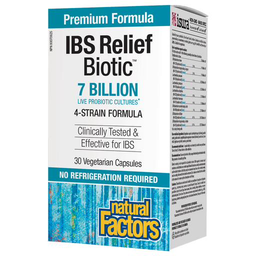 Natural Factors IBS Relief Biotic 30 capsules. For Diarrhea and IBS support